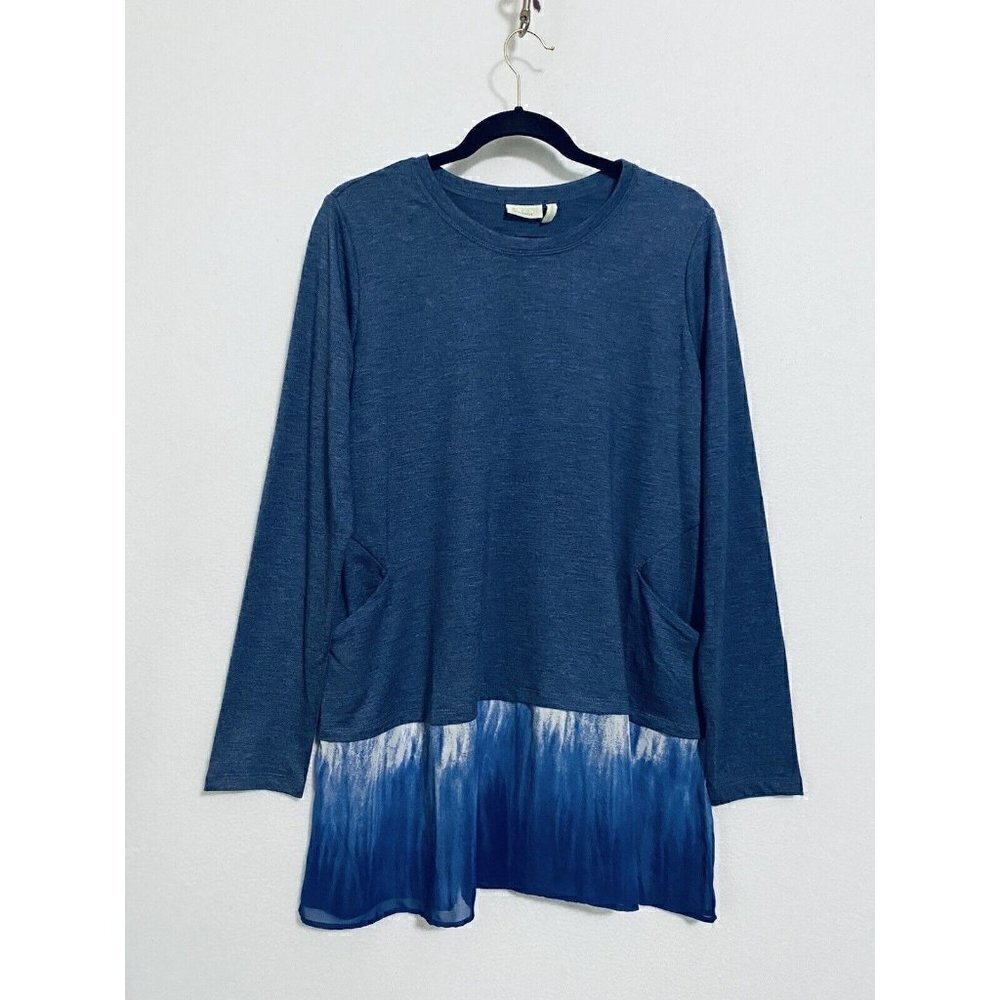 LOGO Lounge Lori Goldstein Womens Medium Ombre Chiffon Hem French Terry A269665